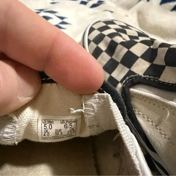 Vans Checkered Slip-On Shoes - Black and White - Picture 6 of 6